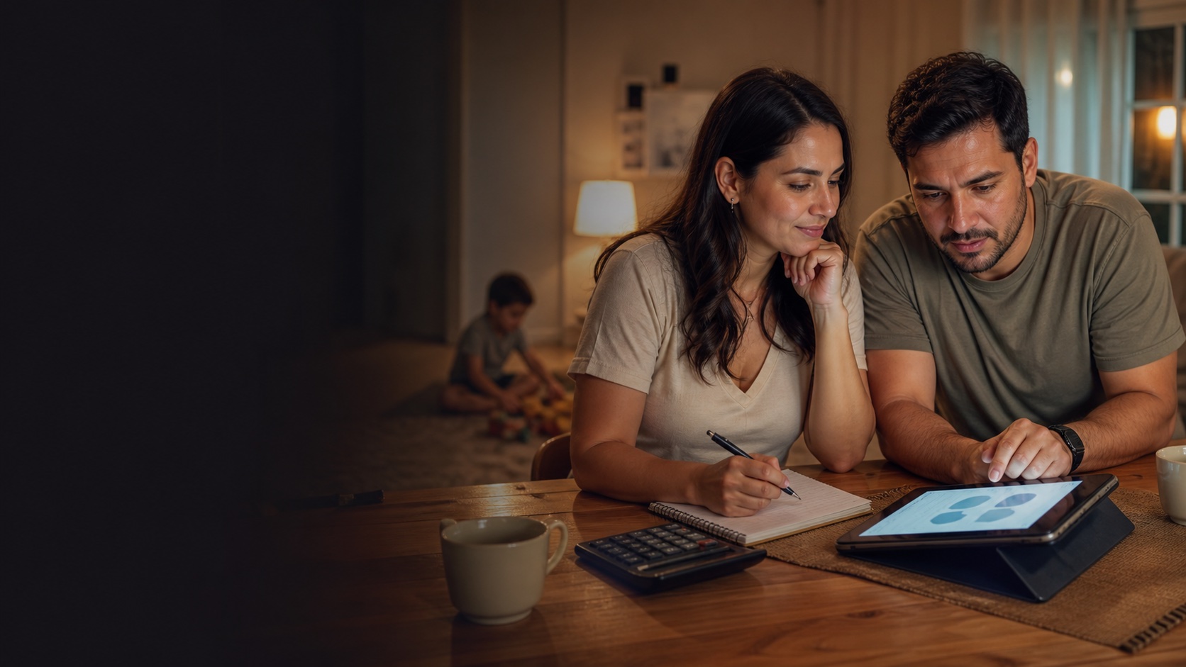 Casal brasileiro planejando o futuro da família